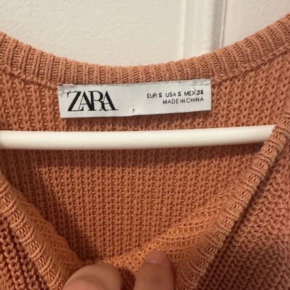 Zara crochet Burnt Orange Knit Tank Top Size Small Women’s - Picture 9 of 10